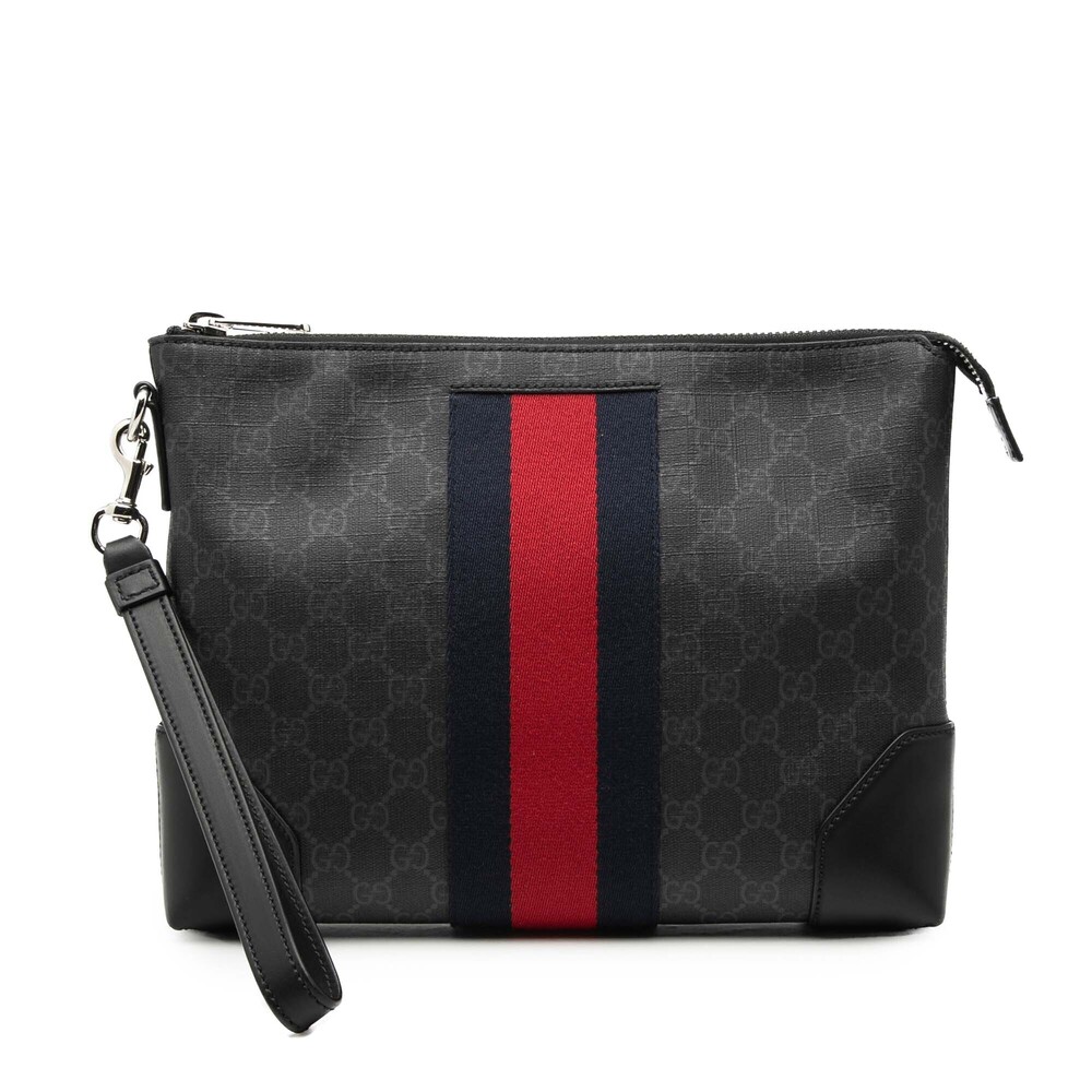 Pre-Loved Gucci GG Supreme Web Clutch